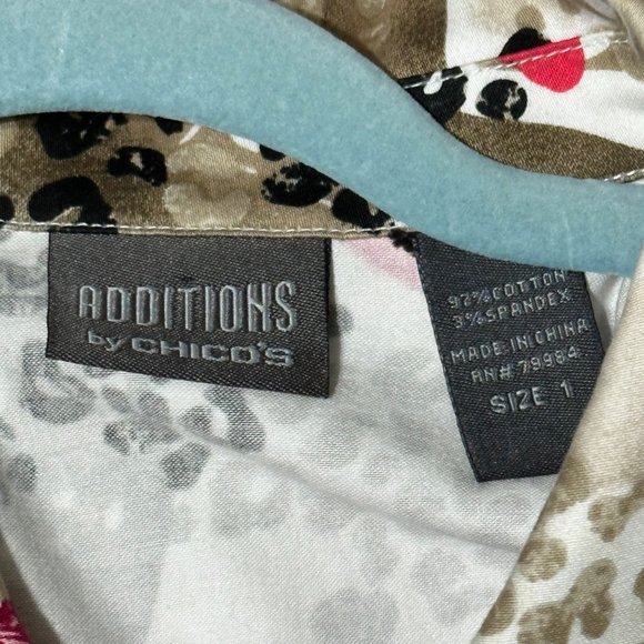 Additions by Chico’s women’s size 1 (M/8) red floral long sleeve shacket - Picture 4 of 6